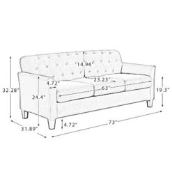 Hilda 73"Wide Living Room Sofa With Flared Arms | ARTFUL LIVING DESIGN -Lush Living Store GUEST 0a438858 df13 4f6c 993d 0a1d9a68f220