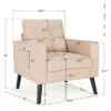 Costway Set Of 2 Upholstered Accent Chair Single Sofa Armchair W/ Wooden Legs -Lush Living Store GUEST 0a4a8723 4410 451c a817 58f01c9a74ee