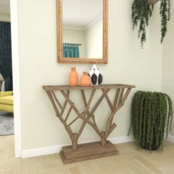 Contemporary Wood Console Table Brown - Olivia & May -Lush Living Store GUEST 0a8b20f8 af8f 4de0 9be7 f85efacd328f