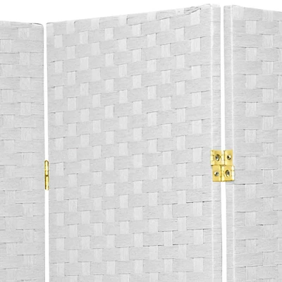 7 Ft. Tall Woven Fiber Room Divider - White (8 Panel) 3 7 Ft. Tall Woven Fiber Room Divider - White (8 Panel)