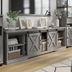 2pc Clander TV Stand And Bookcase Tower Set Vintage Gray Oak - HOMES: Inside + Out -Lush Living Store GUEST 0ad70891 9c18 45c4 b487 e731deda8a8a