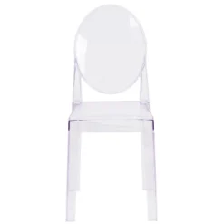 Flash Furniture Ghost Chair With Oval Back In Transparent Crystal -Lush Living Store GUEST 0b2bae6a 5740 4e79 9f9f 28600a597b9c
