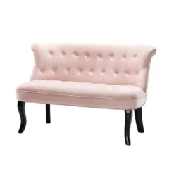 Jane 47" Velvet Button-tufted And Wing Back Loveseat Solid Wood And Cabriole Legs For Living Room And Bedroom | ARTFUL LIVING DESIGN -Lush Living Store GUEST 0b7d909c d437 435c 9c85 daab377d0901