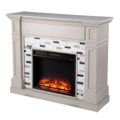 Talsham Base Electric Fireplace With Marble Surround Gray - Aiden Lane -Lush Living Store GUEST 0bb42a29 6d27 4a03 95a5 48f10fe6aafa