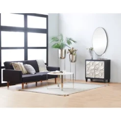 Modern Crescent Moon Pattern Wood Rectangle Cabinet Black - Olivia & May -Lush Living Store GUEST 0c0043bb e03d 4e31 8457 d0f58bf3d395