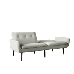 Xanic Channel Tufted Converta Couch Heather Gray Tweed - Handy Living -Lush Living Store GUEST 0c2c7520 f1e8 4ea5 9b40 0b270c49e808