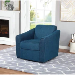 Cassie Swivel Arm Chair Navy - OSP Home Furnishings -Lush Living Store GUEST 0c414623 3da8 48b7 9b11 ba804ce349ed