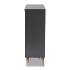 Kelson Wood 3 Door Cabinet Dark Gray/Gold - Baxton Studio -Lush Living Store GUEST 0c4a5810 0c35 48f7 9c52 9fdd6006120e