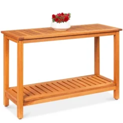 Best Choice Products 48in 2-Shelf Indoor Outdoor Wooden Console Table Multifunctional Buffet Bar Storage -Lush Living Store GUEST 0c5e5995 fda3 4e36 b9ce ea94dae12640