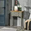 HOMCOM Vintage Console Table With 2 Drawers, Retro Entryway Table For Hallway, Living Room And Hallway, Gray -Lush Living Store GUEST 0c793e49 a552 4688 8994 8c6007b71b21