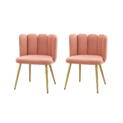 Set Of 2 Barbara Contemparary Velvet Vanity Stool For Makeup Room, Moden Accent Side Chairs For Living Room With Shell Back And Golden Metal Legs| ARTFUL LIVING DESIGN -Lush Living Store GUEST 0ca6dfd6 16e2 4a08 999c 4f33acf8c42d