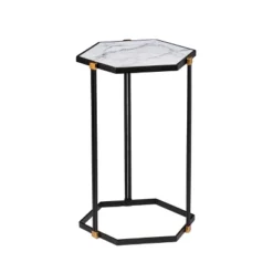 Set Of 2 Memthy Faux Marble Nesting Tables Black/Gold - Aiden Lane -Lush Living Store GUEST 0d3a3849 1a48 49b2 bb6d a1303ef4af98