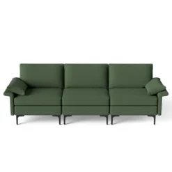 Costway Modern Modular Fabric 3-Seat Sofa Couch Living Room Furniture W/ Metal Legs RedGreen -Lush Living Store GUEST 0d47f349 f520 4f50 9207 acb170ba7742