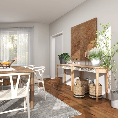 Large Farmhouse Wood Console Table Brown - Olivia & May 11 Large Farmhouse Wood Console Table Brown - Olivia & May - Image 9