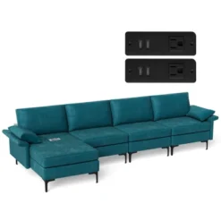 Costway Modern Modular L-shaped Sectional Sofa W/ Reversible Chaise & 4 USB Ports -Lush Living Store GUEST 0d858228 09b0 4a7f af46 44a24fb31f2c