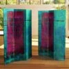71" Double Sided Canvas Room Divider Turquoise/Magenta - Oriental Furniture -Lush Living Store GUEST 0e7d3699 a79b 4b85 833a 0f08353f50b0