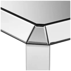 Studio 55D Modern Mirrored Rectangular Accent Side End Table 21" X 16" With Open Shelf Beveled For Living Room Bedroom Bedside -Lush Living Store GUEST 0ec25273 ab68 4926 a70d 6a248f710f63
