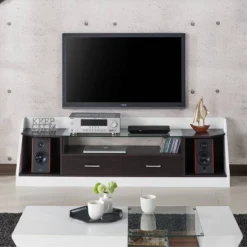 Henry Storage TV Stand For TVs Up To 78" White/Espresso - MiBasics