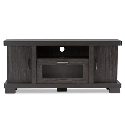 Viveka 2 Door TV Stand For TVs Up To 46" Dark Brown - Baxton Studio 4 Viveka 2 Door TV Stand For TVs Up To 46" Dark Brown - Baxton Studio - Image 2