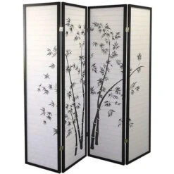 Legacy Decor Bamboo Print Oriental Privacy Shoji Screen Room Divider -Lush Living Store GUEST 0f55add4 33be 459d bba9 0f671acb27df