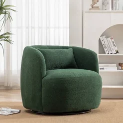 Boucle Upholstered Swivel Armchair - Kinwell -Lush Living Store GUEST 0f6fe895 99c4 458b a2ca 94394c3ac036