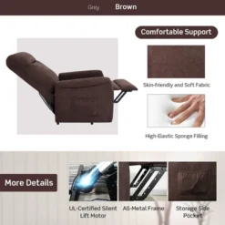 Costway Power Lift Recliner Chair For Elderly Living Room Chair W/ Remote Control GreyBrown -Lush Living Store GUEST 0fa8e60b b085 4d23 bf1a 206a9c36555a