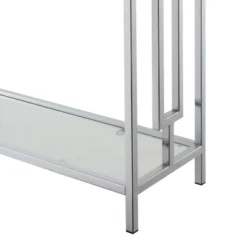 Town Square Chrome Console Table With Shelf White Faux Marble/Chrome Frame - Breighton Home 11 Town Square Chrome Console Table With Shelf White Faux Marble/Chrome Frame - Breighton Home -Lush Living Store GUEST 0ff8f0eb a39d 46cd 9c25 c6f9f588c57e