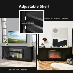 Costway 59'' TV Stand Media Console Center W/ Storage Cabinet For 65'' TV NaturalBlackCoffee -Lush Living Store GUEST 10450cf1 4a38 413d befe 83677bbf268b