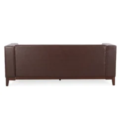 Raintree Mid Century Modern Faux Leather Tufted 3 Seater Sofa Dark Brown/Espresso - Christopher Knight Home -Lush Living Store GUEST 10635669 7404 4183 ad94 feb1f36702ad