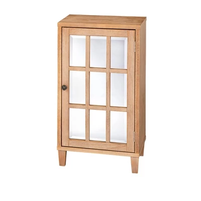 Matteo Rustic Mirrored Door Natural Side Cabinet - Lifestorey 5 Matteo Rustic Mirrored Door Natural Side Cabinet - Lifestorey - Image 3