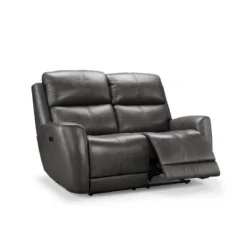 Gillian Leather Power Recliner Sofa Loveseat With Power Headrests Gray - Abbyson Living