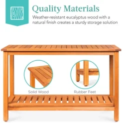 Best Choice Products 48in 2-Shelf Indoor Outdoor Wooden Console Table Multifunctional Buffet Bar Storage -Lush Living Store GUEST 1140508b 8e36 439d b71e 9f1b460feb7f