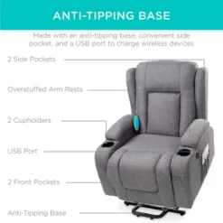 Best Choice Products Electric Power Lift Linen Recliner Massage Chair Furniture W/ USB Port, Heat, Cupholders 16 Best Choice Products Electric Power Lift Linen Recliner Massage Chair Furniture W/ USB Port, Heat, Cupholders -Lush Living Store GUEST 115a4981 f961 4dfb 889a cd02de4b4384