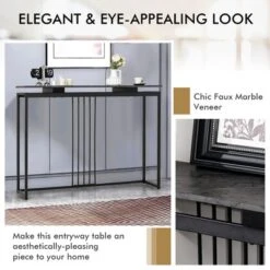 Costway Console Entrance Couch Table Narrow Faux Marble Top For Living Room, Hallway -Lush Living Store GUEST 117a9c56 2364 4e43 b798 72d8910c7b4a