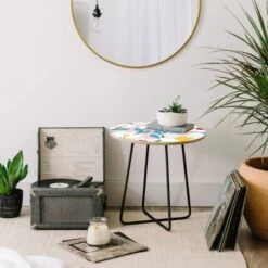 Maritza Lisa White Springs Florals Side Table - Deny Designs -Lush Living Store GUEST 11a223e6 6f8b 41c1 b66c 5f9f201da6a5