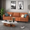 Costway Modular 3-Seat Sofa Couch W/ Socket USB Ports & Side Storage Pocket OrangeDark Grey -Lush Living Store GUEST 11dd343e 8b99 46bd a72f 748b14e5e82e