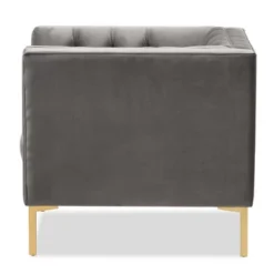 Zanetta Luxe And Glamour Velvet Upholstered Gold Finished Lounge Chair - Baxton Studio -Lush Living Store GUEST 11fcb3be 86df 4b2b b369 163afd86057c