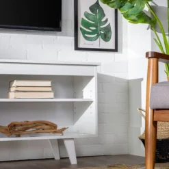 Modern Contemporary Simple Wood Storage Console TV Stand For TVs Up To 65" - Saracina Home -Lush Living Store GUEST 121471b3 799a 4e6f b3b0 9c049d14972d