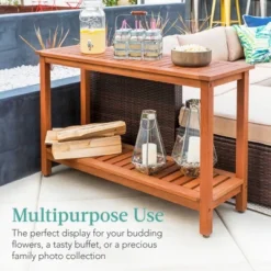 Best Choice Products 48in 2-Shelf Indoor Outdoor Wooden Console Table Multifunctional Buffet Bar Storage -Lush Living Store GUEST 122d4806 9df9 4f55 9203 a5d9c2c2c7d7