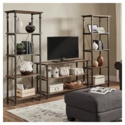 Ronay Rustic Industrial Console Table - Inspire Q® -Lush Living Store GUEST 1247bc83 48b8 40d8 a9c2 4ac0d5b23502