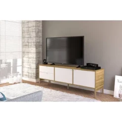 Ohio TV Stand For TVs Up To 70" Walnut/White - Polifurniture -Lush Living Store GUEST 12c490af e96b 493d 9bd9 f5dd87ac9fd6