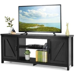 Costway 59'' TV Stand Media Console Center W/ Storage Cabinet For 65'' TV NaturalBlackCoffee -Lush Living Store GUEST 12d20e43 695c 4255 aa1f 04ed106c3f73