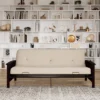 Full Size Holly Espresso Wood Arm Futon Frame With 6" Microfiber Mattress Tan - Room & Joy -Lush Living Store GUEST 12ed7d09 c78e 4446 9fe1 46fc10eb5ffa