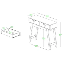 Wales Wood 2 Drawer Console Table Light Brown - Baxton Studio -Lush Living Store GUEST 1343656b 350a 41ce 8c70 8560d9b775ef