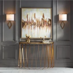 55 Downing Street Glam Luxury Metal Console Table 45 1/8" X 14 1/8" Gold Teardrop Frame Living Room Bedroom Bedside Entryway House -Lush Living Store GUEST 13979c31 f57c 4c2d afdf ba93b51594ad