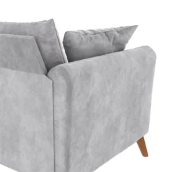 Magnolia 2 Seater Loveseat Sofa With Pillows Pocket Coil Seating Light Gray Velvet - Novogratz -Lush Living Store GUEST 13f23e83 a04b 4479 87b0 e1e1485a4763