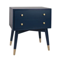 Knox 2 Drawer Side Table With Brass Accents - East At Main -Lush Living Store GUEST 1443a502 9419 49e5 bf03 f7cbc0160a5e