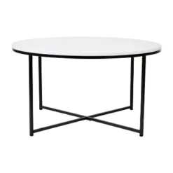 Emma And Oliver Laminate Living Room Coffee Table With Crisscross Metal Frame -Lush Living Store GUEST 1451da9c f4c7 4f44 8575 b54e603502fc