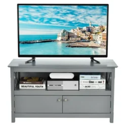 Costway Free Standing TV Cabinet Wooden Console TV Media Entertainment -Lush Living Store GUEST 146ed3a9 8836 48be 9e92 d2f2ae3c7aef