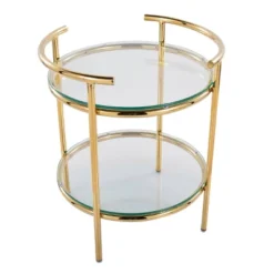 Rhonda Side Table Gold/Clear Glass - LumiSource -Lush Living Store GUEST 14ec02ab c094 4150 ac40 0f19208fdd6b